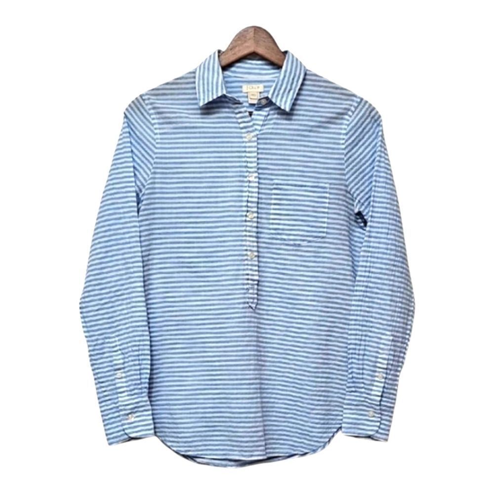 J. Crew Blue White Striped Shirt